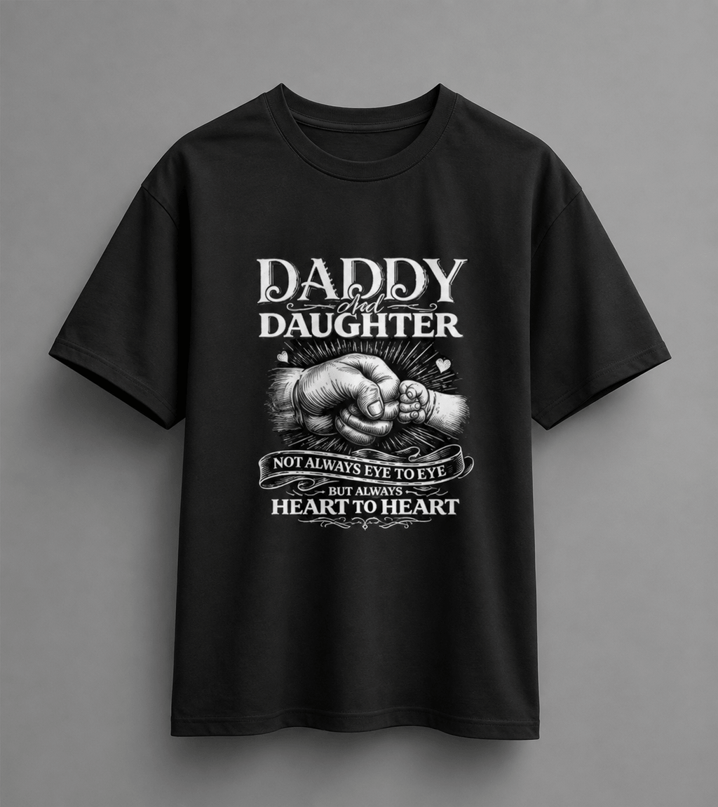Dad Daughter "Heart To Heart" Fist-Bump Plus Size T-Shirt (Sizes S – 7XL)